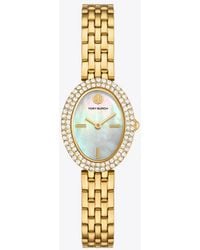 Tory Burch - The Oval Glitz Bracelet Watch, 22 X 28Mm - Lyst