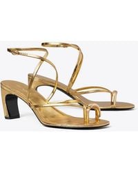 Tory Burch - Pierced Multi-Strap Heeled Sandal - Lyst