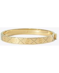 Tory Burch - Icon T Monogram Pavé Hinge Bracelet - Lyst