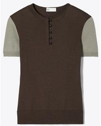 Tory Burch - Wool Henley - Lyst