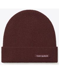 Tory Burch - Damen Gerippte Strickmütze - Lyst