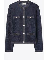 Tory Burch - Kendra Mesh Cardigan - Lyst