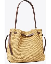 Tory Burch - Large Romy Straw Bucket Bag, One Size - Lyst