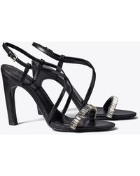 Tory Burch - Crystal Strappy Heeled Sandal - Lyst