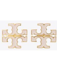 Tory Burch - Small Icon Enamel Stud Earrings - Lyst