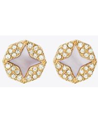 Tory Burch - Forget Me Not Pavé Stud Earring, One Size - Lyst