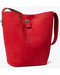 Tory Burch - Suede Slim Bucket Bag - Lyst
