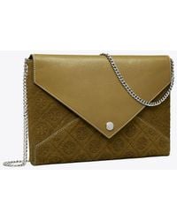Tory Burch - T Monogram Suede Envelope Chain Pouch - Lyst