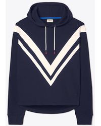 Tory Burch - Chevron-Kapuzenpullover Aus French Terry - Lyst