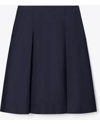 Tory Burch - Pleated Twill Skirt - Lyst
