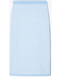 Tory Burch - Striped Stitch Cotton Midi Skirt - Lyst