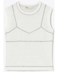 Tory Burch - Cotton And Nylon Mesh Top - Lyst