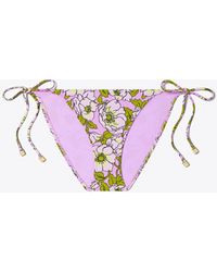 Tory Burch - Printed String Bikini Bottom - Lyst