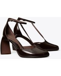 Tory Burch - Peep-Toe T-Strap Heeled Sandal - Lyst