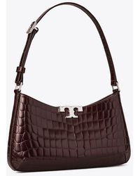 Tory Burch - Eleanor Croc-Embossed Slim Shoulder Bag, One Size - Lyst