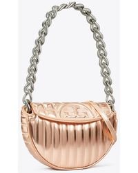 Tory Burch - Mini Fleming Soft Metallic Quilt Crescent Bag, One Size - Lyst