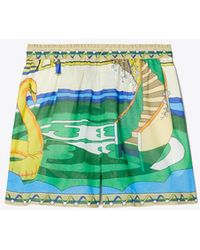 Tory Burch - Printed Camp Shorts - Lyst