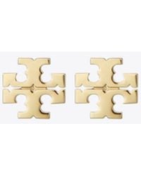Tory Burch - T-logo Goldtone Stud Earrings - Lyst
