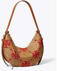 Tory Burch - T Monogram Romy Woven Half Moon Bag, One Size - Lyst