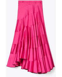 Tory Burch - Silk Skirt With An Asymmetric Cut - Lyst