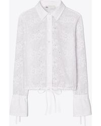 Tory Burch - Cotton Eyelet Blouse - Lyst