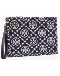 Tory Burch T Monogram Terry Pouch in Red | Lyst