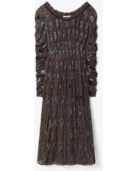 Tory Burch - Ruched Velvet Dress - Lyst