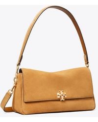 Tory Burch - Small Charlie Suede Shoulder Bag, One Size - Lyst