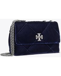 Tory Burch - Small Kira Diamond Quilt Velvet Pavé Shoulder Bag, One Size - Lyst