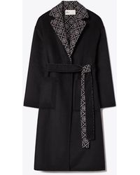 Tory Burch - T Monogram Wool Wrap Coat - Lyst