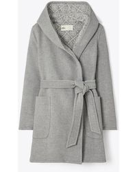 Tory Burch - Hooded Wool Coat - Lyst