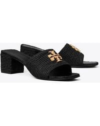 Tory Burch - Eleanor Raffia Heeled Sandal - Lyst
