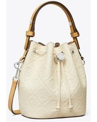 Tory Burch - T Monogram Pebble Mini Bucket Bag, One Size - Lyst