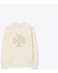Tory Burch - Damen Rundhalspullover Aus Schwerem French Terry Mit Logo - Lyst