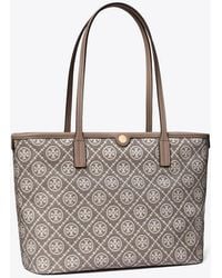 Tory Burch - T Monogram Coated Jacquard Small Zip Tote - Lyst