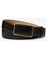 Tory Burch - Smooth Leather Plate Belt - Lyst