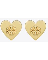 Tory Burch - Forget Me Not Heart Stud Earrings - Lyst