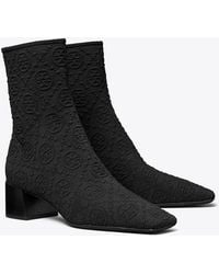 Tory Burch - T Monogram Stretch Ankle Boot - Lyst