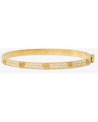 Tory Burch - Icon Pavé Thin Hinge Bracelet - Lyst