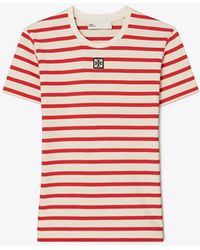 Tory Burch - Striped Cotton T-Shirt - Lyst