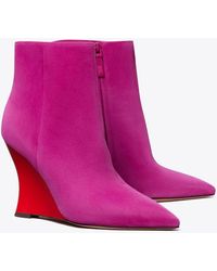 Tory Burch Sculpted Wedge Ankle Boot - Pink