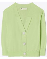 Tory Burch - Cropped Cotton Cardigan - Lyst