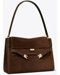 Tory Burch - Lee Radziwill Suede Large Shoulder Bag - Lyst