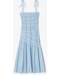 Tory Burch - Midikleid Aus Einer Lyocell-Mischung Mit Raffungen Zum Binden - Lyst