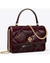 Tory Burch - Mini Kira Diamond Quilt Distressed Top-Handle Crossbody, One Size - Lyst