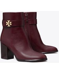 Tory Burch - Damen Stiefelette Mit T Lock Und Absatz - Lyst