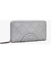 Tory Burch - Fleming Soft Polished-grained Zip Continental Wallet - Lyst