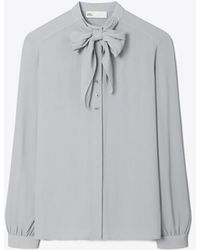 Tory Burch - Georgette Bow Blouse - Lyst
