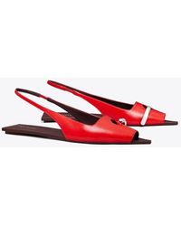 Tory Burch - Damen Slingback-Flat Mit Perforiertem Detail - Lyst