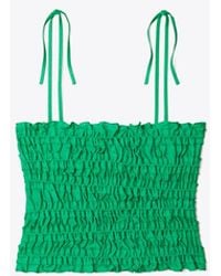 Tory Burch - Smocked Viscose Top - Lyst